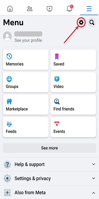 اولین مرحله آموزش تصویری دریافت کد ریکاوری فیسبوک - ورود به تنظیمات فیسبوک